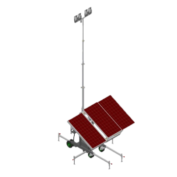 Conveniente torre de iluminación móvil estable fuerte estable